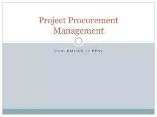 project procurement management