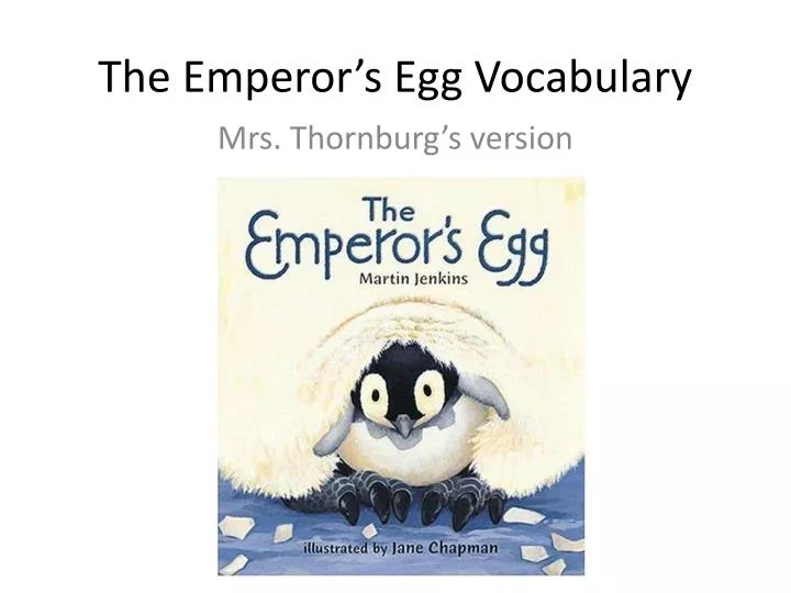 the emperor s egg vocabulary