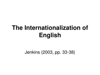 The Internationalization of English