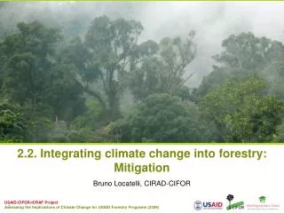 2.2. Integrating climate change into forestry: Mitigation