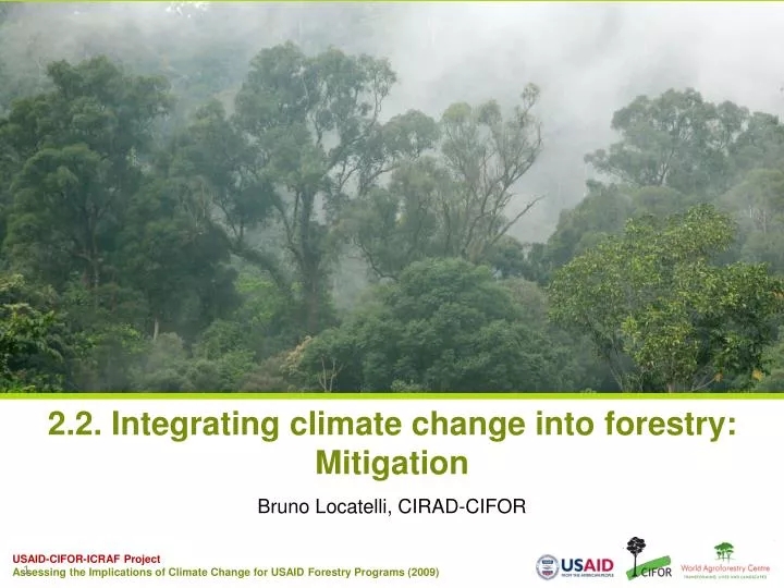 2 2 integrating climate change into forestry mitigation