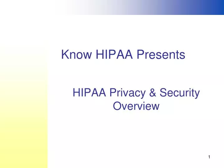 hipaa privacy security overview