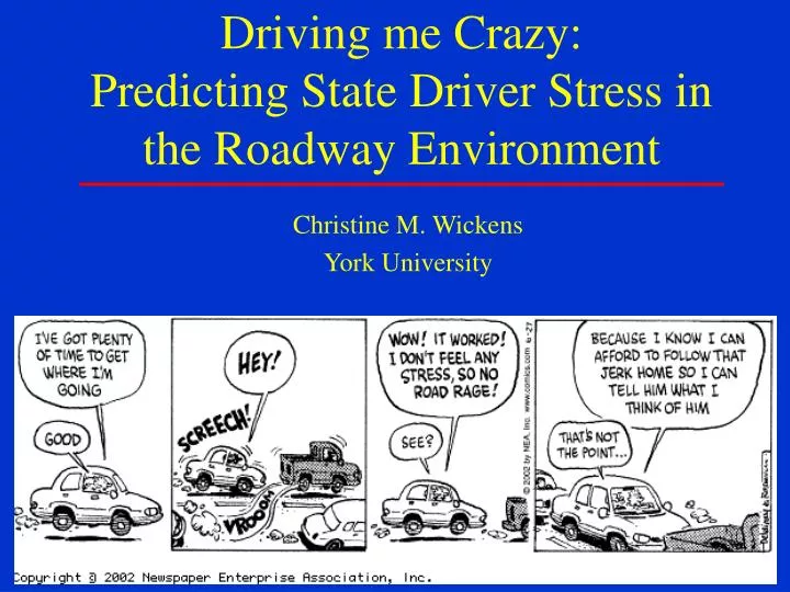 driving me crazy predicting state driver stress in the roadway environment