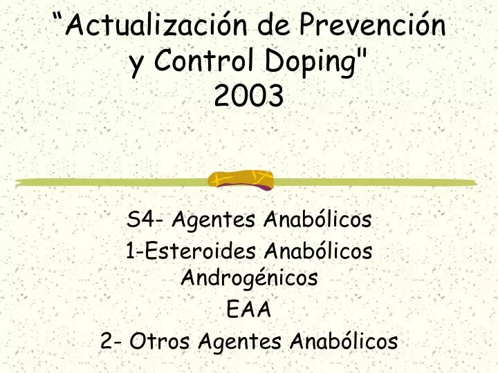 actualizaci n de prevenci n y control doping 2003