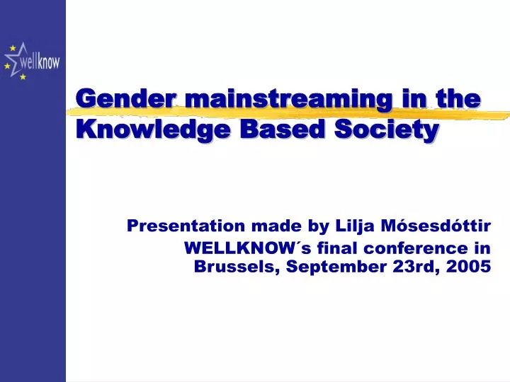 gender mainstreaming in the knowledge based society