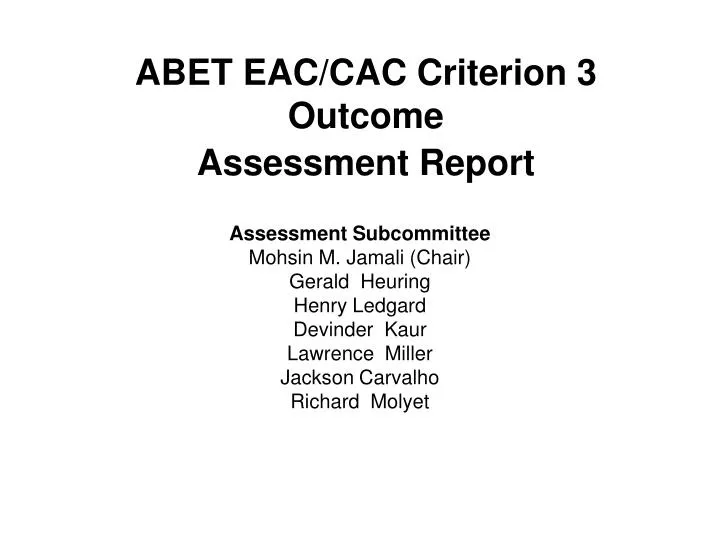 abet eac cac criterion 3 outcome assessment report