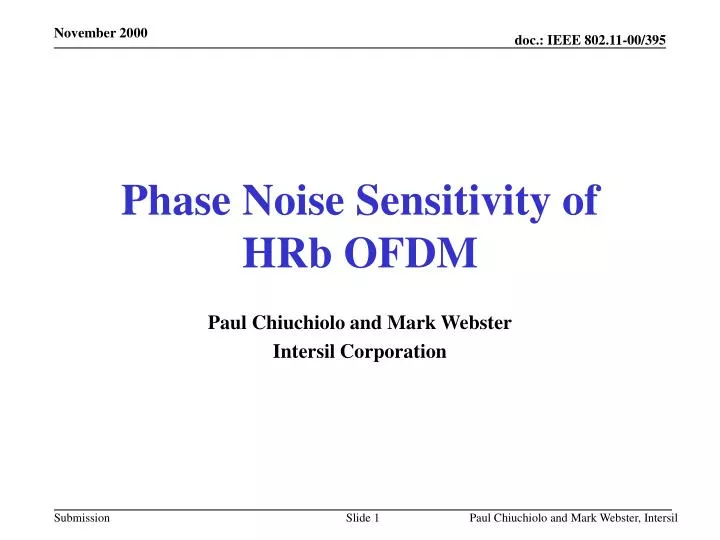 phase noise sensitivity of hrb ofdm