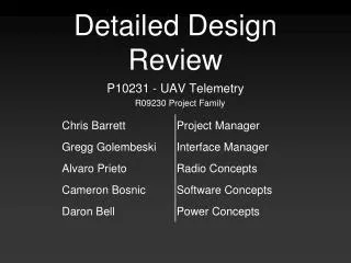 Detailed Design Review