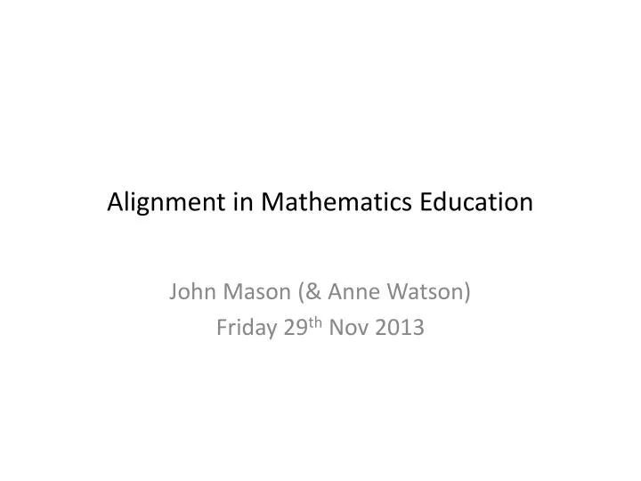 alignment in mathematics education