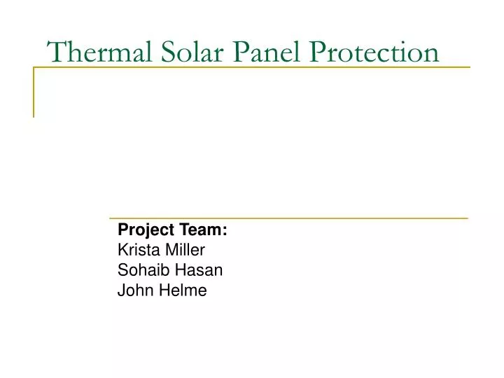 thermal solar panel protection