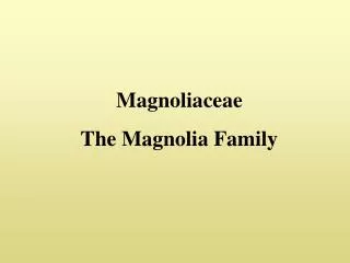 Magnoliaceae The Magnolia Family