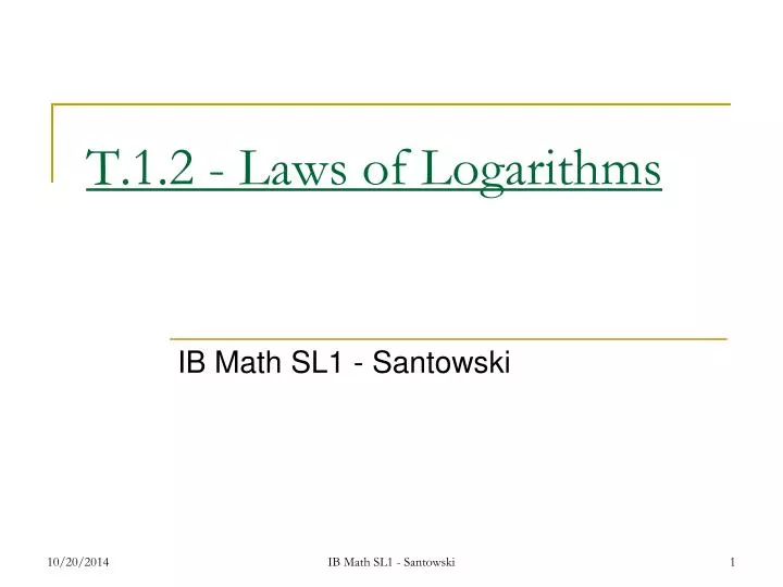 t 1 2 laws of logarithms