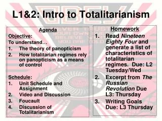 L1&amp;2: Intro to Totalitarianism