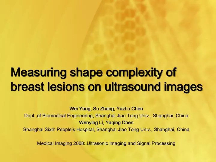 measuring shape complexity of breast lesions on ultrasound images