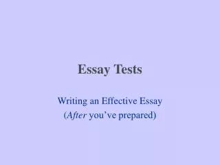 Essay Tests