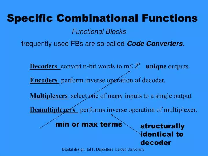 specific combinational functions