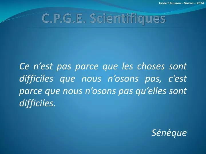 c p g e scientifiques