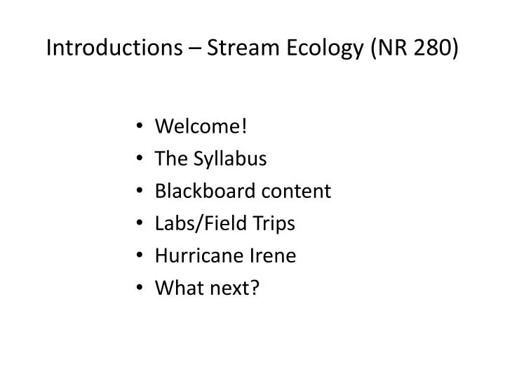 introductions stream ecology nr 280