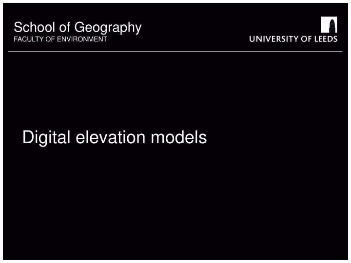 digital elevation models