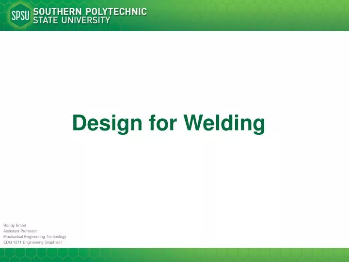 design for welding
