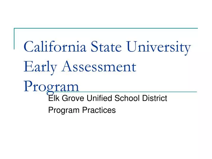 california state university early assessment program