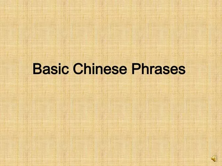 basic chinese phrases