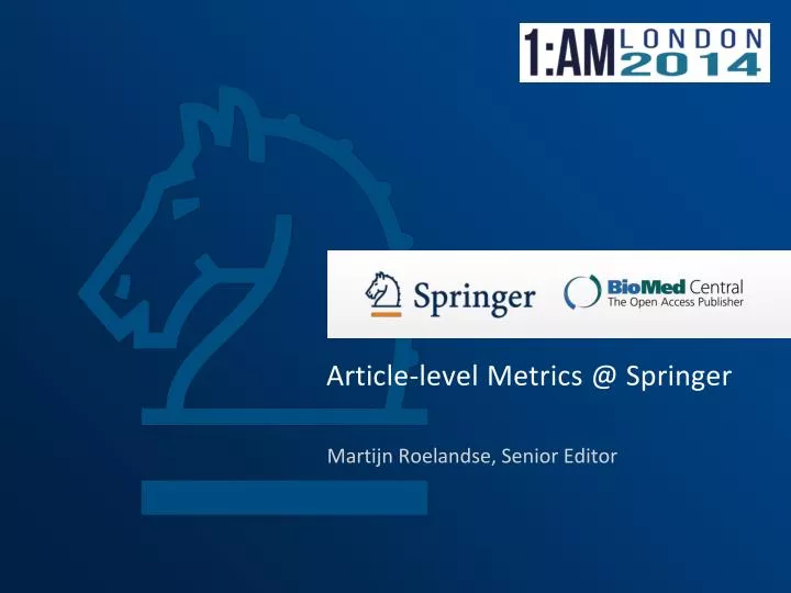 article level metrics @ springer