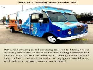 How to get an Outstanding Custom Concession Trailer
