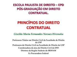 escola paulista de direito epd p s gradua o em direito contratual princ pios do direito contratual