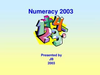 Numeracy 2003