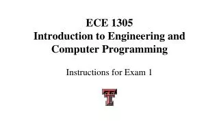 ECE 1305 Introduction to Engineering and Computer Programming