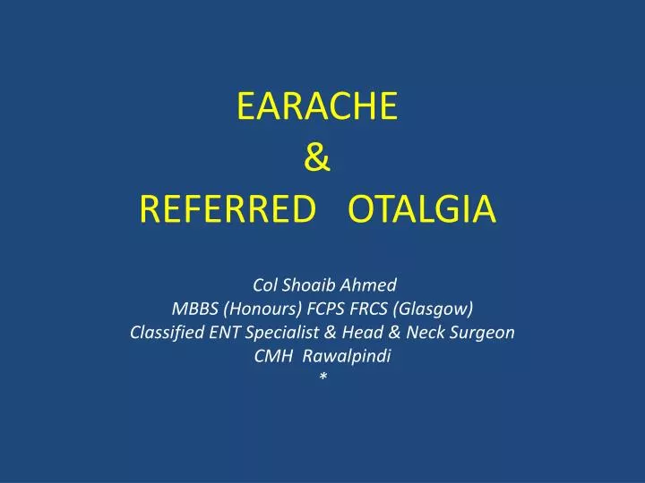 earache referred otalgia