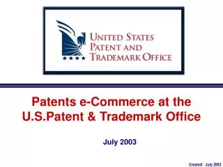 Patents e-Commerce at the U.S.Patent &amp; Trademark Office