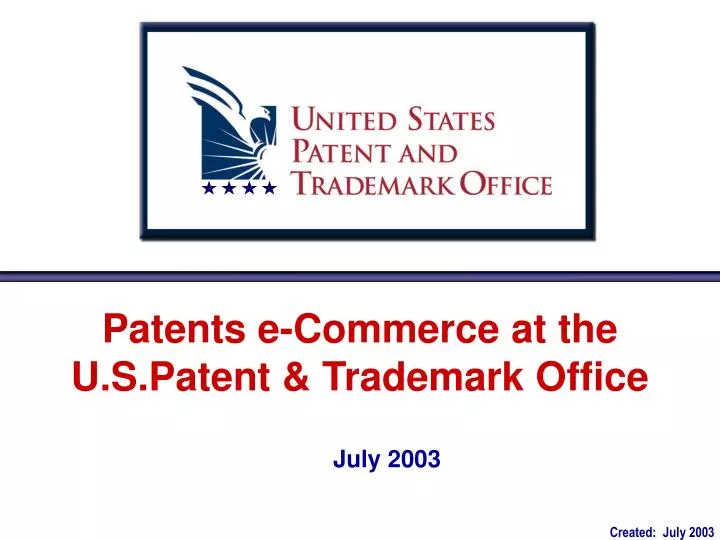 patents e commerce at the u s patent trademark office