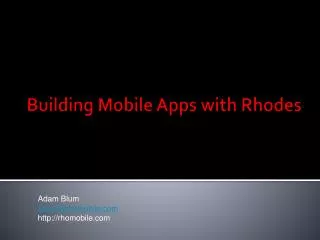 Building Mobile Apps with Rhodes