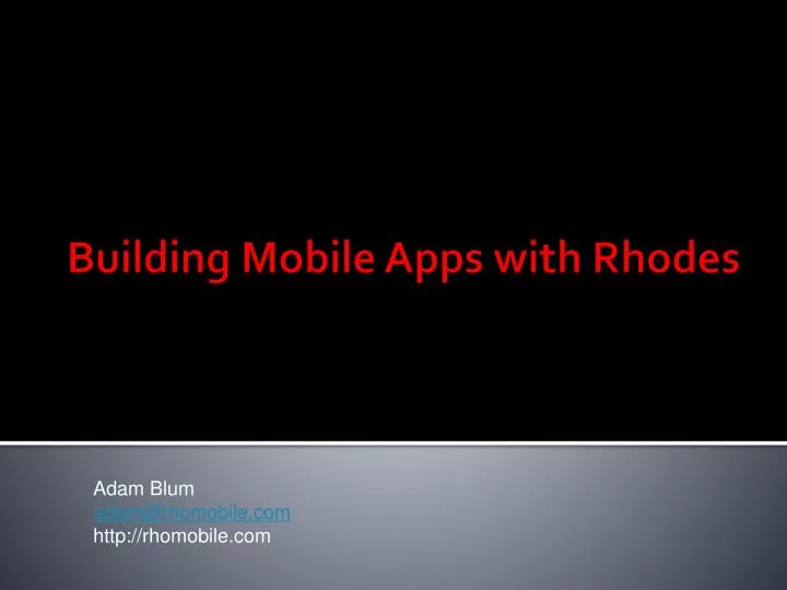 building mobile apps with rhodes