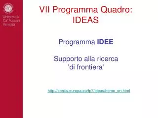 vii programma quadro ideas