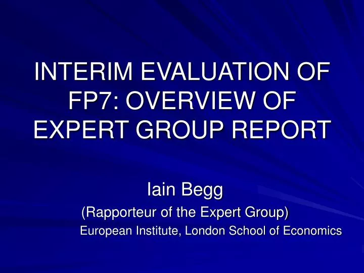 interim evaluation of fp7 overview of expert group report