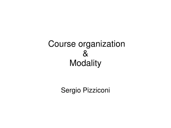 course organization modality