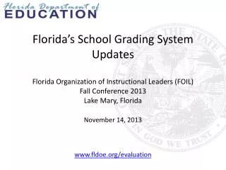 November 14, 2013 fldoe/evaluation