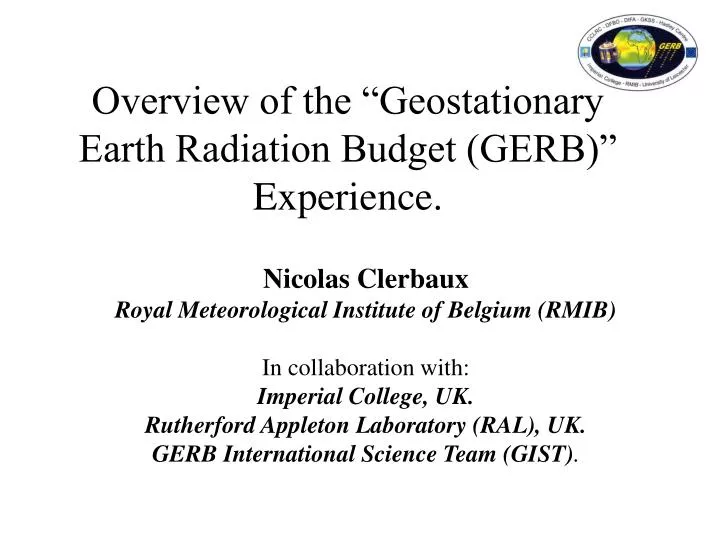 overview of the geostationary earth radiation budget gerb experience