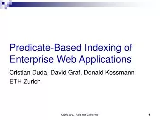 Predicate-Based Indexing of Enterprise Web Applications