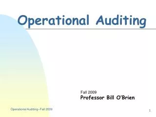 Operational Auditing