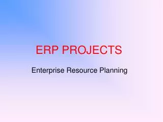 ERP PROJECTS