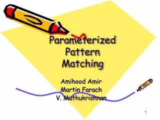 Parameterized Pattern Matching