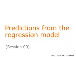 Predictions from the regression model