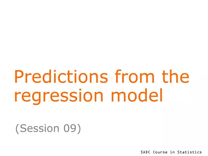 predictions from the regression model