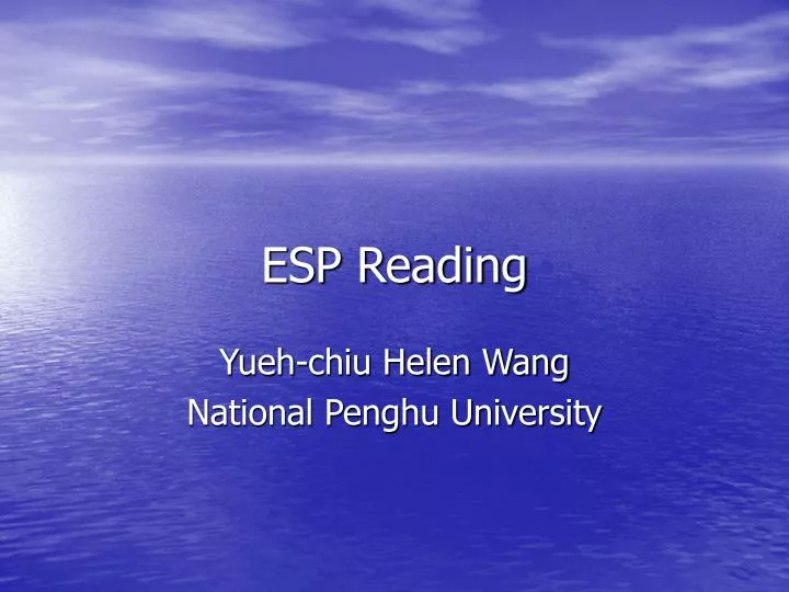 esp reading