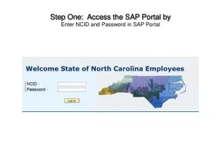 Step One: Access the SAP Portal by Enter NCID and Password in SAP Portal