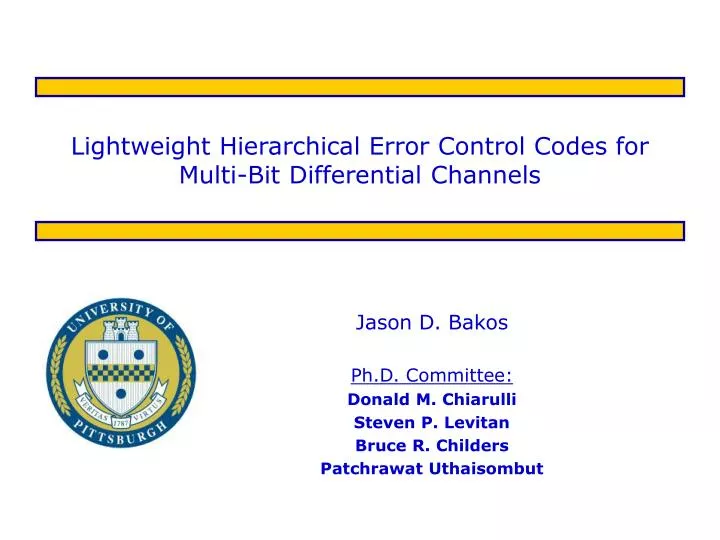 lightweight hierarchical error control codes for multi bit differential channels